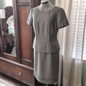 ANTONIO MELANI Classic Gray Short Sleeved Twill Dress